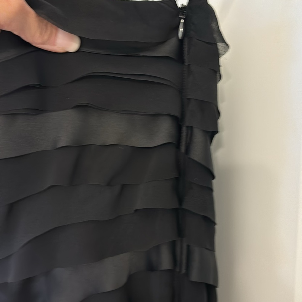 White House Black Market One Shoulder Black Blouse NWOT Size 16 - Picture 4 of 5